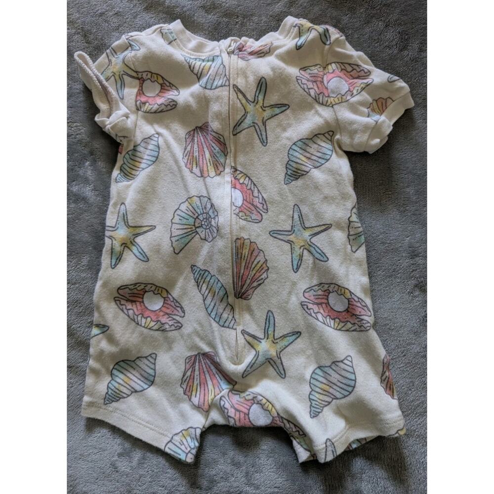 Old Navy Coastal Seashells Romper Sz 3-6 Months
